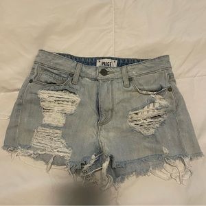Paige denim high waist boyfriend Callie short cutoffs size 23